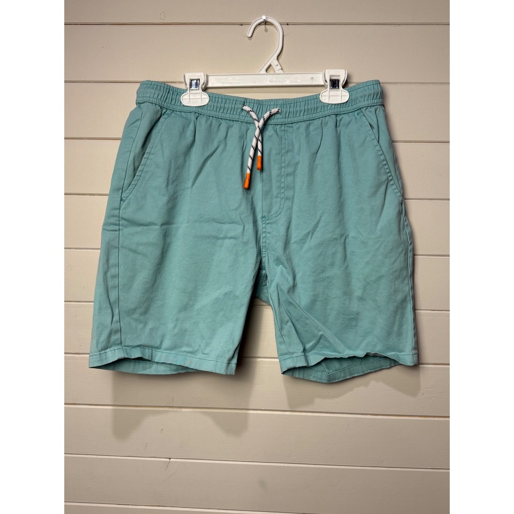 Free‎ Planet Men's Small Elastic Waist Drawstring Utility Shorts Blue Green